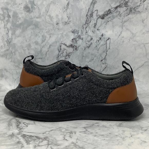 Johnston & Murphy Mens 10M Dark Gay Wool Leather Amherst U Throat Shoes N4-28 - Picture 4 of 9